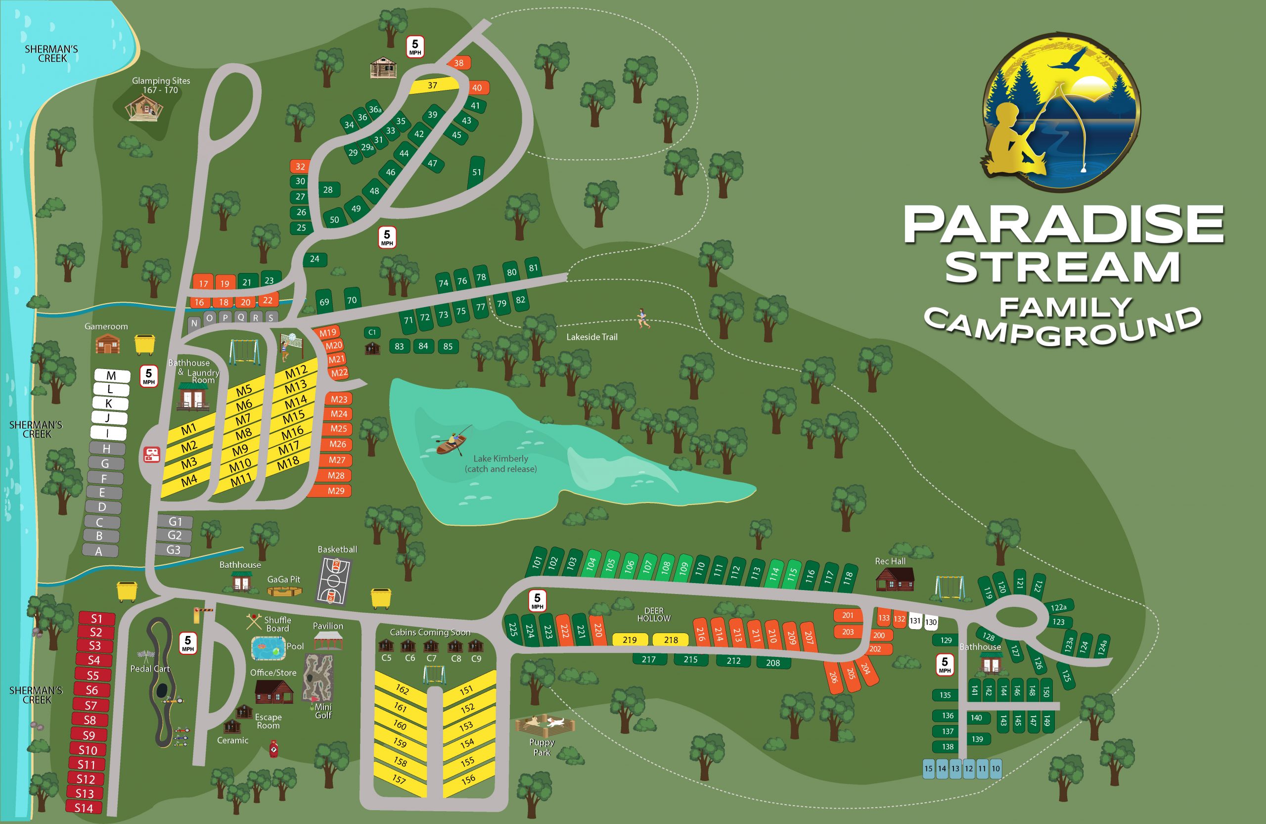 Paradise Stream Family Campground Park Map